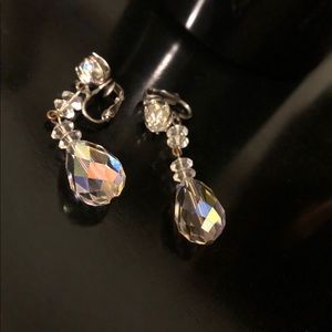 Vintage Clip On Crystal Earrings